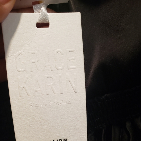 GRACE KARIN Women's Summer One Shoulder Satin Dress Sleeveless Twist Pleate SZ S - Picture 8 of 9